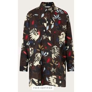 NWT Masai Gidette Tunic XL Coffee Bean Top Oversized Lagenlook Equestrian Boho